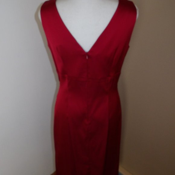Donna Ricco New York Maroon Satin Party Dress / Size 10 - Picture 15 of 16
